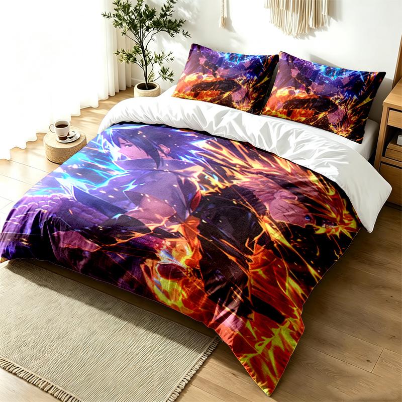 N-Narutos 3pc Duvet Cover Set Simple Modern Bedding Set Wrinkle Resistant Soft Fabric All Season Use a Perfect Gift