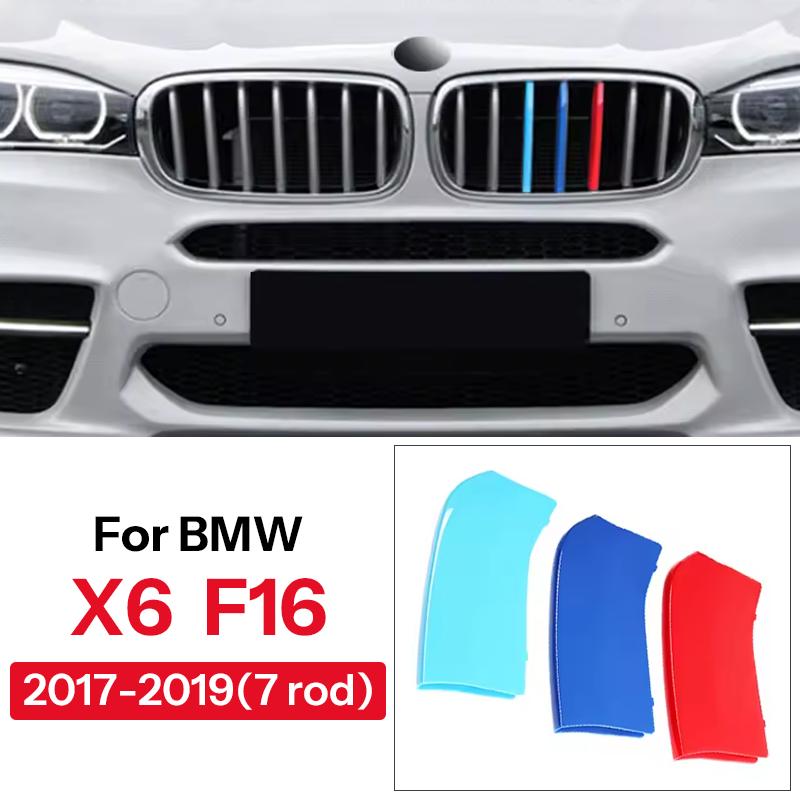 For BMW X1 X2 X3 X4 X5 X6 X7 E84 F48 F49 F39 E83 F25 G01 F26 G02 E70 F15 E53 G05 E71 E72 F16 G06 G07 3Pcs Car Grille Trim Strip