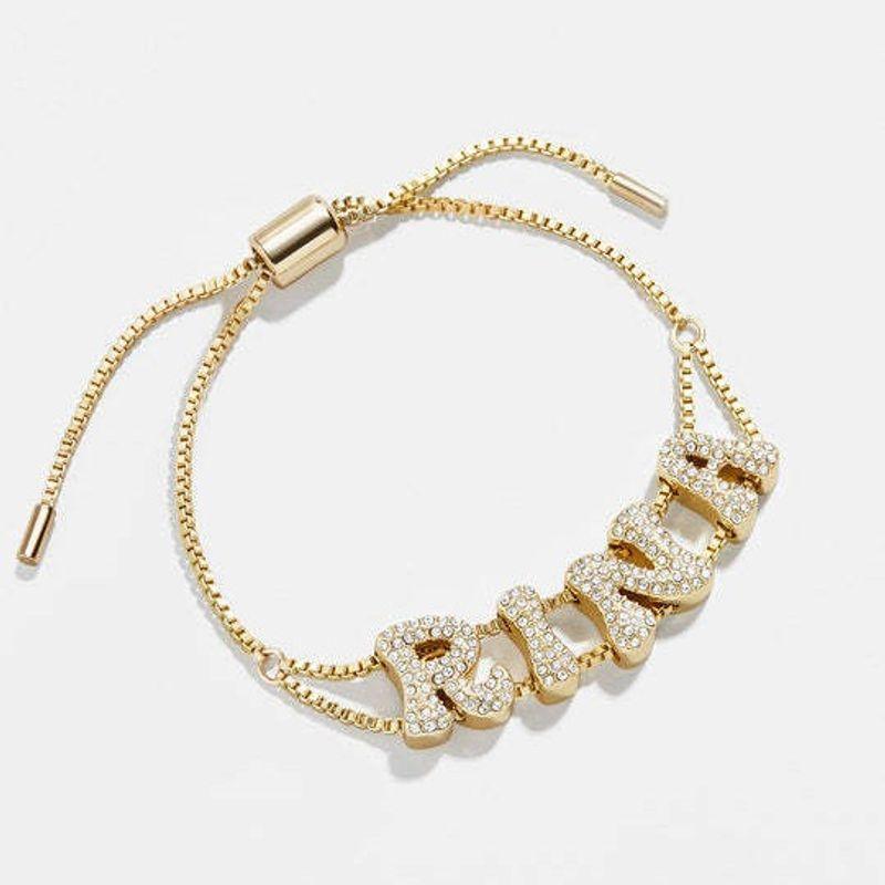 

Cross-Border European and American Style Fashion English 26 Letters Inlaid Zircon Exquisite Gold DIY Bracelet Necklace Wear Matching Pieces Letter: L