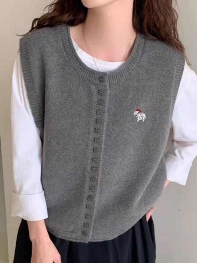 2026 Versatile Wool Round Neck Vest: Spring & Autumn Fashion Niche Style