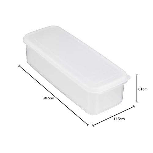 Iwasaki Industrial Lastroware Neo Keeper Pasta Storage Container, 2L, Made in Japan, Vertical or Horizontal Storage, Space-Saving, Slim Design, for Dr