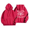 Women's Printed Round Neck Pullover Sweatshirt Hooded Drawstring Sweatshirt Top