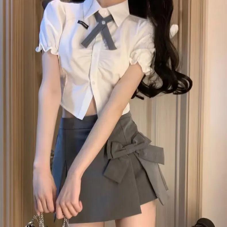 

Grey Asymmetrical Pleated Skirt Short Skirt A Line Skirt for Women Summer Petite High Waisted Skirt Trousers Drapey Casual All Match Versatile Skirt XS