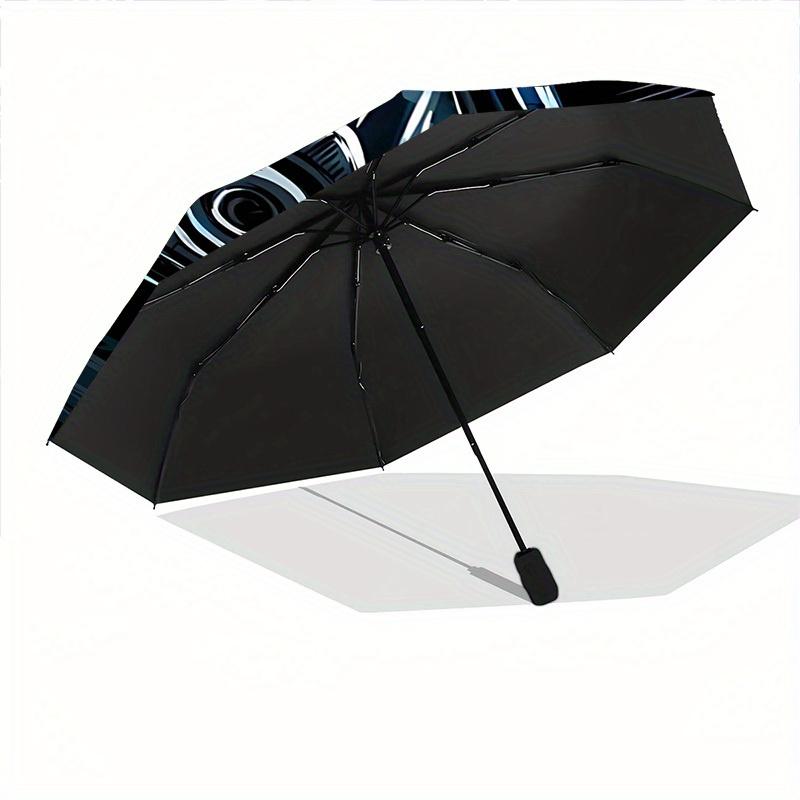 1pc Gas Mask Automatic Folding Umbrella - Lightweight, Retractable Design with 8-Rib Durability, Perfect for Outdoor Adventures, Fashionable