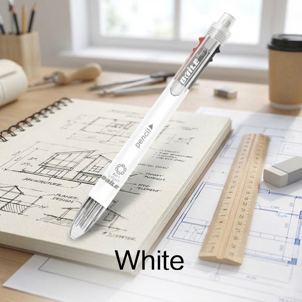 

STONEGO Retractable Ballpoint Pen 6 in 1 Creative Colorful Pen Set Stationery Supplies Multifunctional Office Writing Tool Gifts белый