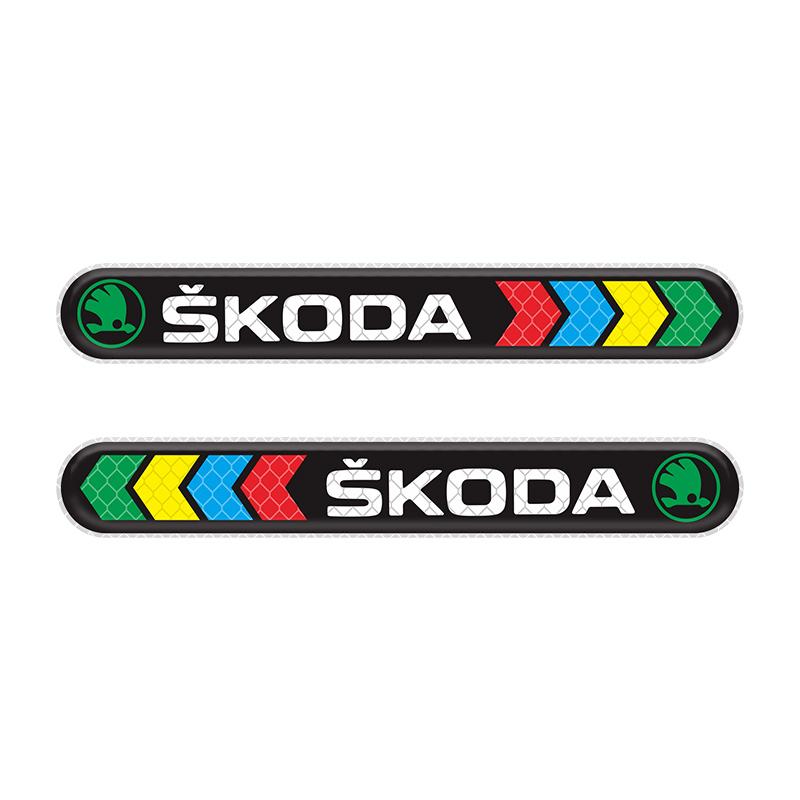 AAFM1 Car Anti-collision Strip Rearview Mirror Door Personalized Reflective Sticker For Skoda Sharp Sharp Crystal Sharp Rapid Speed