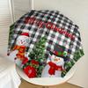 1pc Christmas Snowmen Decorative Placemat Umbrella with Plastic Handle,Suitable for All Seasons Home Travel Outdoor UmbrellaDD250