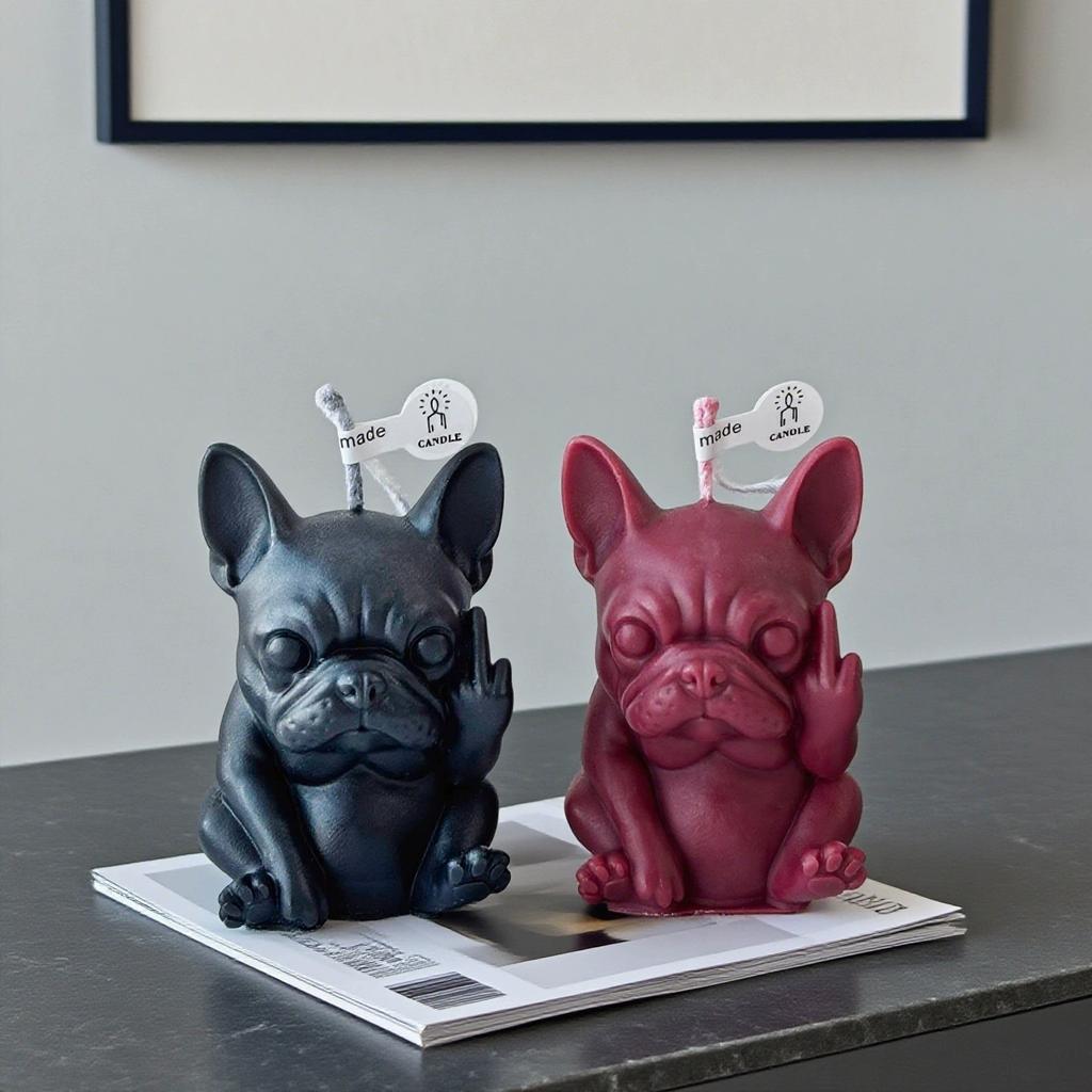 1Pc Middle Finger Bulldog Aromatherapy Candle Universal Creative Candles  Durable Funny Quirky Gifts Home Decoration Ornaments