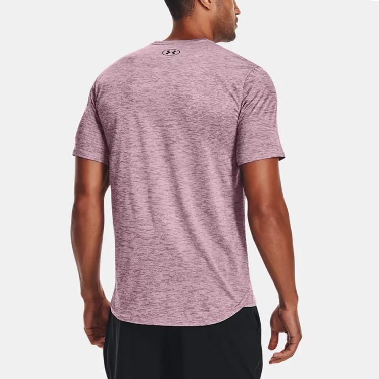 Under Armour Logo Print Solid Color Training T-Shirt Men Tops Mallow-Pink 1366145-698