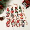 9Pcs Wooden Christmas Tree Hanging Decorations Handmade Elf Gnome Doll Ornaments Xmas Tree Home Holiday Decor