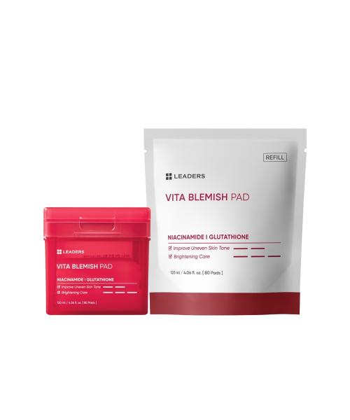 [Main Product + Refill] Leaders Blemish Mark Pads 120ml (80 Sheets + 80 Sheets)