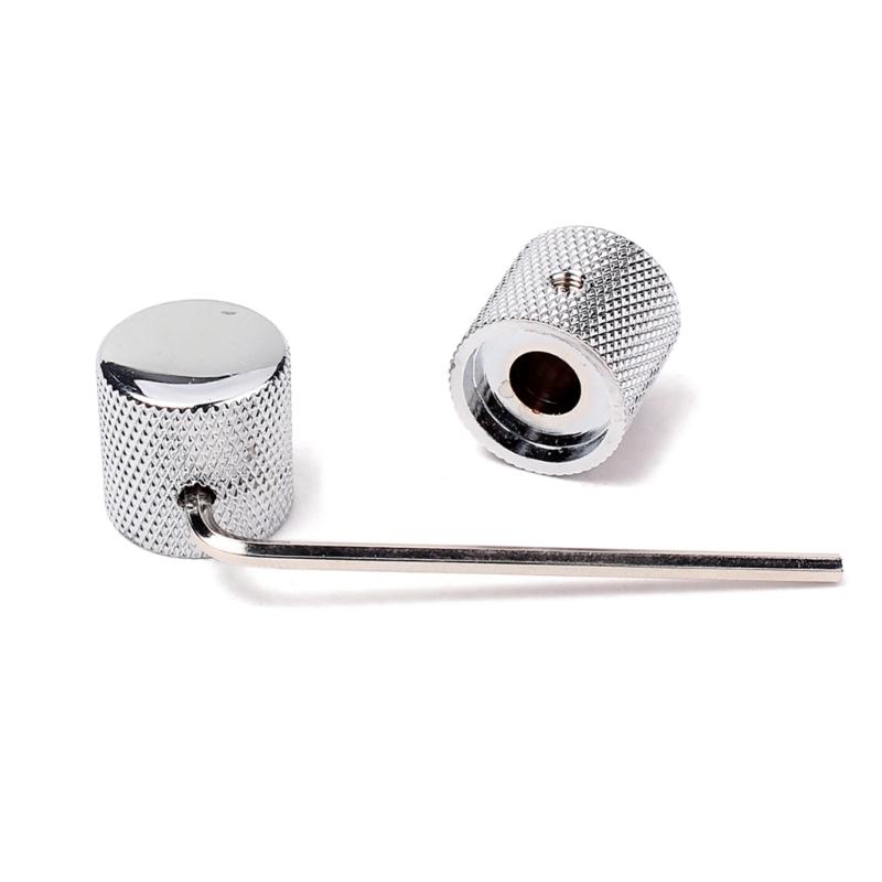 3 Pcs Electric Guitar Bass Effect Knob Volume Tone Control Knob Potentiometer Cap Metal Dome Knobs Replacement Parts