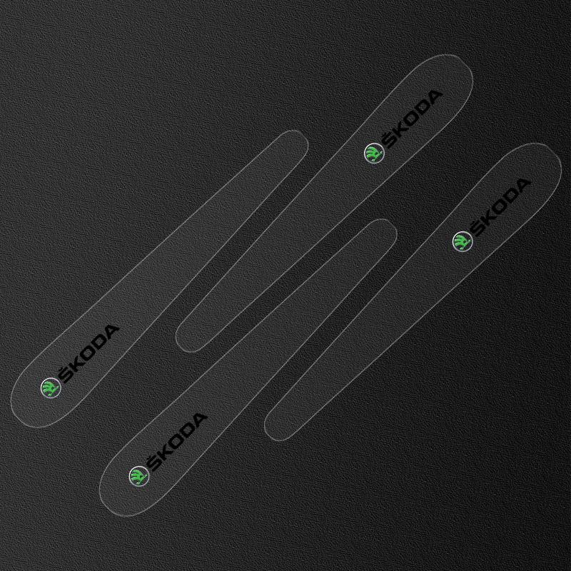 8Pcs Transparent Car Door Handle Bowl Anti Scratch Protective Sticker For Skoda Octavia Superb Rapid Kodiaq Karoq Fabia Kamiq Roomster Citigo