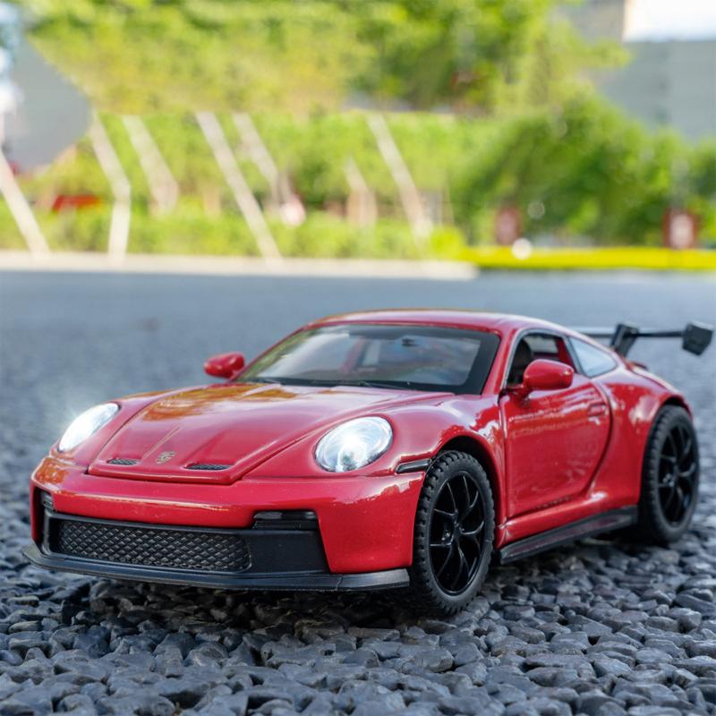 Maßstab 1/32 Porsche 911 GT3 Supersportwagen Legierung Metall Diecast Modellauto Sound und Licht Kinderspielzeug Geburtstagsgeschenk für Kinder Mini GT Jungen