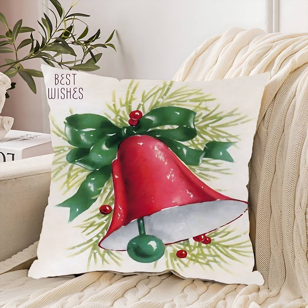 Weihnachtsglocke Kissenbezug Überwurf Kissenbezug Nordisch Vintage Stil Kissenbezüge Zuhause Wohnzimmer Sofa Couch Sitz Dekoration