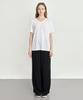 BASIC HOUSE Women'S Breathable Elastic Waist Wide Pants Black