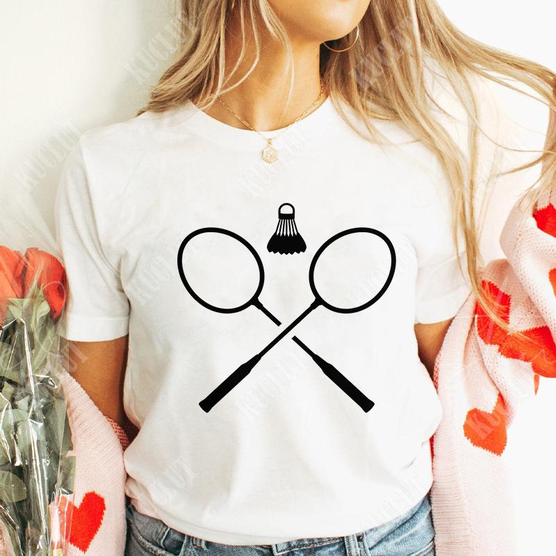T Shirt for Women Unisex Funny Badminton Player TShirt Casual Short Sleeve O Neck Tshirts Badminton Team Tee Unisex Streetwear