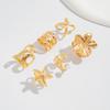 6Pcs/set Punk Starfish Flower Knuckle Rings Set for Women Men Vintage Metal Multilayer Pearl Luxury Rings Jewelry Gifts Trendy