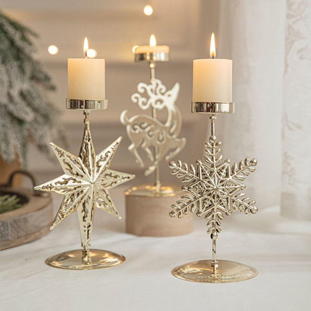 Decorative Xmas Tealight Holder Elk Christmas Candlestick  Wedding Party