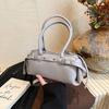 Elegant PU Handbag for Women Classic Barrel Shape Design with Dual Handles and Adjustable Shoulder Strap