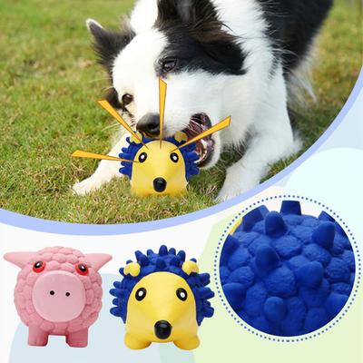 Giocattolo per cani in lattice a forma di animale da cartone animato, resistente ai morsi, facile da pulire