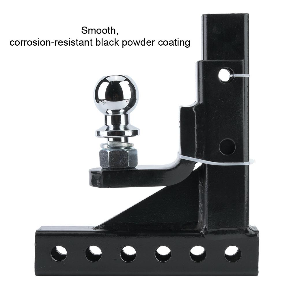 Adjustable 2in Towbar Ball Mount Hitch Trailer Tongue Tow Bar Set 6500LBS Towing Capacity