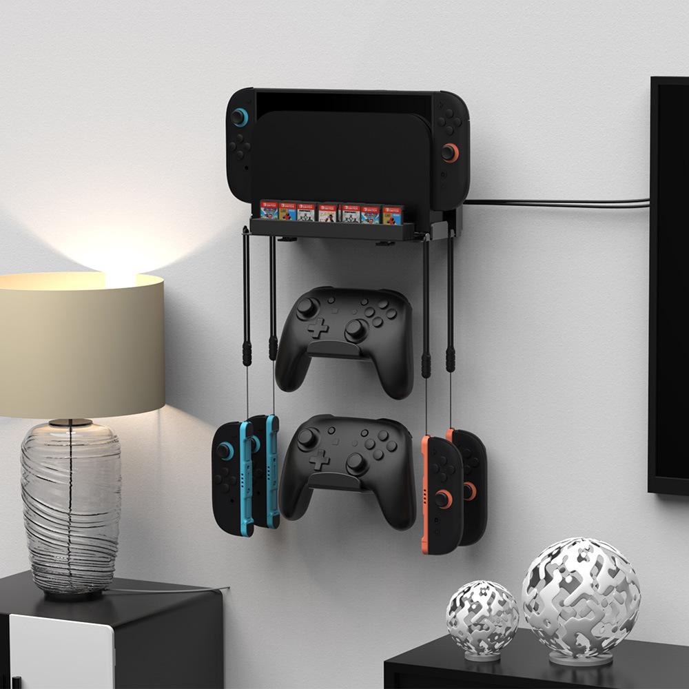 DOBE TNS-31113 Wall Mount Bracket for Nintendo Switch 2/Switch/OLED Game Controller Hanger with Game Card Storage