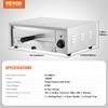 Electric Pizza Oven 12-inch 1500W 122-662℉ Temp Range Removable Crumb Tray