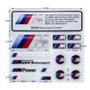 For BMW M X1 X3 Car Decoration Strip Trunk Relief Stickers Decals For Bmw M Power Performance E28 E30 E34 E36 E46 E60 E90 F84 F87 X1 X3 X5 X6