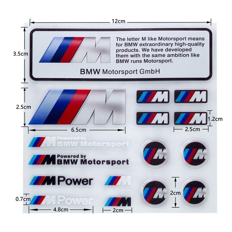 For BMW M X1 X3 Car Decoration Strip Trunk Relief Stickers Decals For Bmw M Power Performance E28 E30 E34 E36 E46 E60 E90 F84 F87 X1 X3 X5 X6