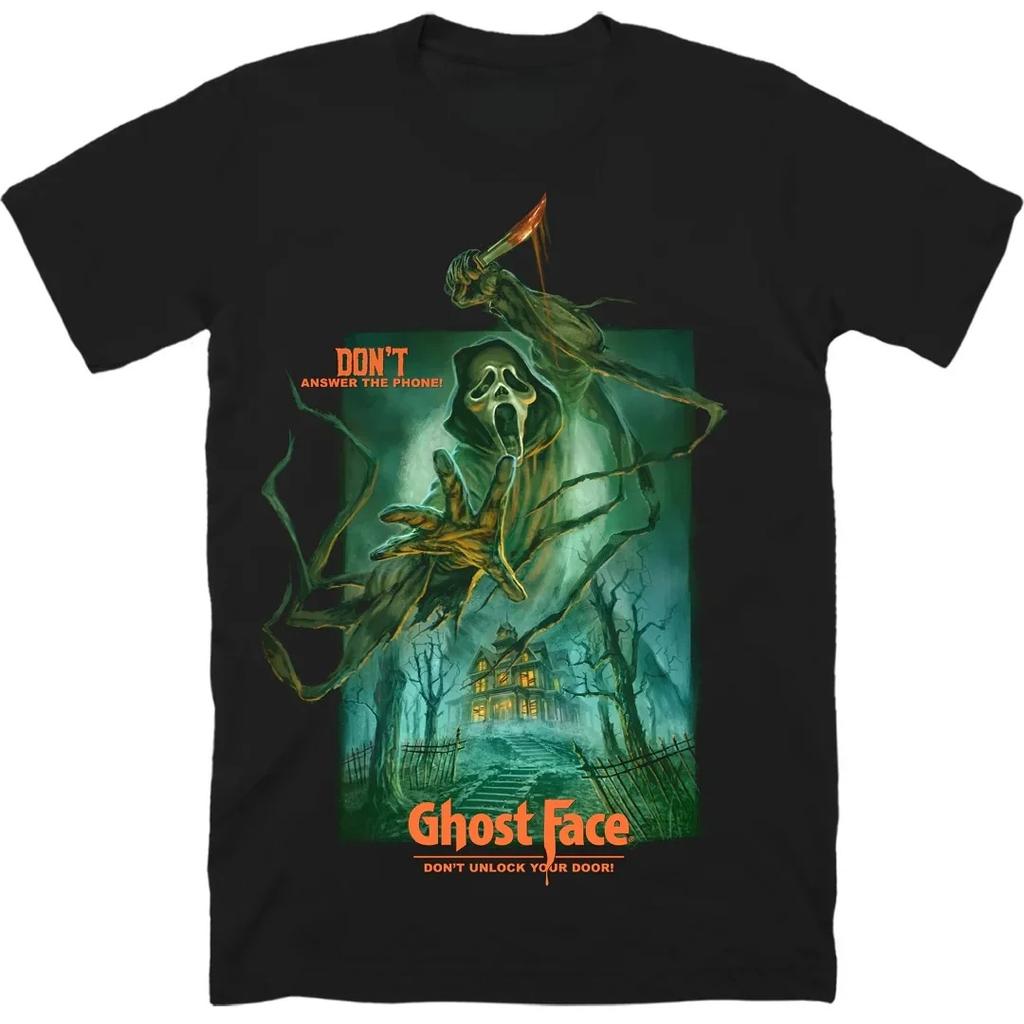Scream Movie Ghost Face T-shirt for Men and Women Summer Pure Cotton Clothing Fashion Gothic Short Sleeved T-shirt Unisex