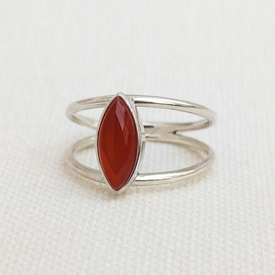 

Carnelian Ring - 925 Sterling Silver | Handmade Marquise Cut Jewelry for Women 12 серебряный