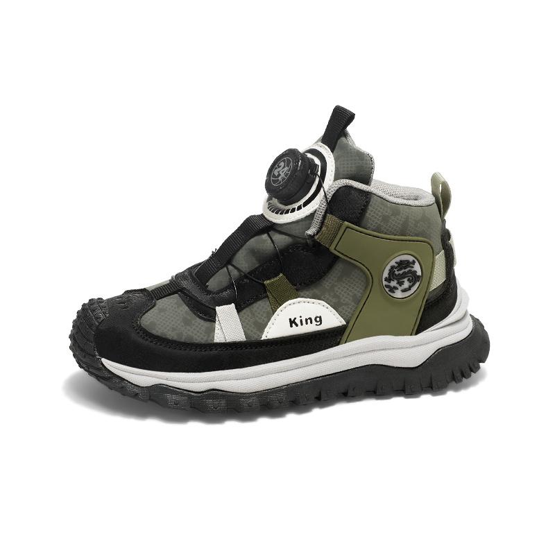 Fashion Green Children's Sports Shoes Knob Design High Top Sneakers Boys Girls Outdoor Non-slip Platform Sneakers Kids Trainers