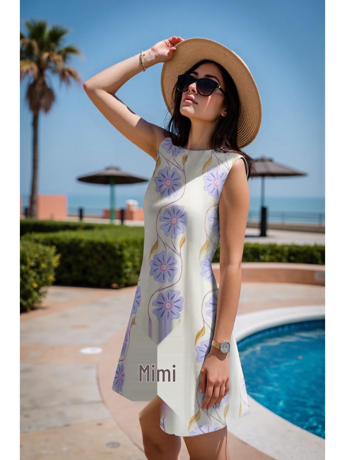 

Sleeveless Round Neck Floral Midi Dress S