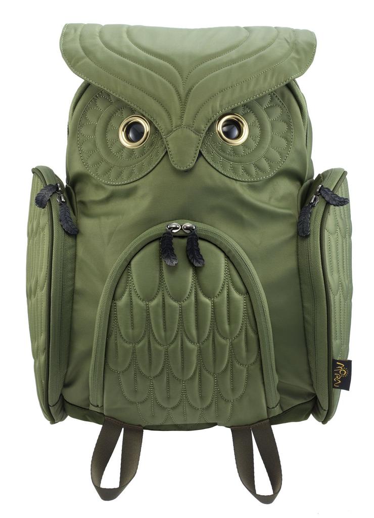 MORN CREATIONS Horned Owl Classic Bag Pack L Size Green