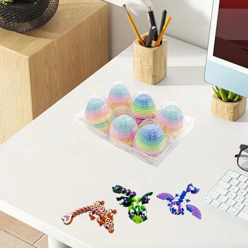 Random Mini Dragon Egg 3D Printed Animals Set Easter Basket Stuffers Prefilled Tiny Animals Figurines Set Dragon Fidget Toy