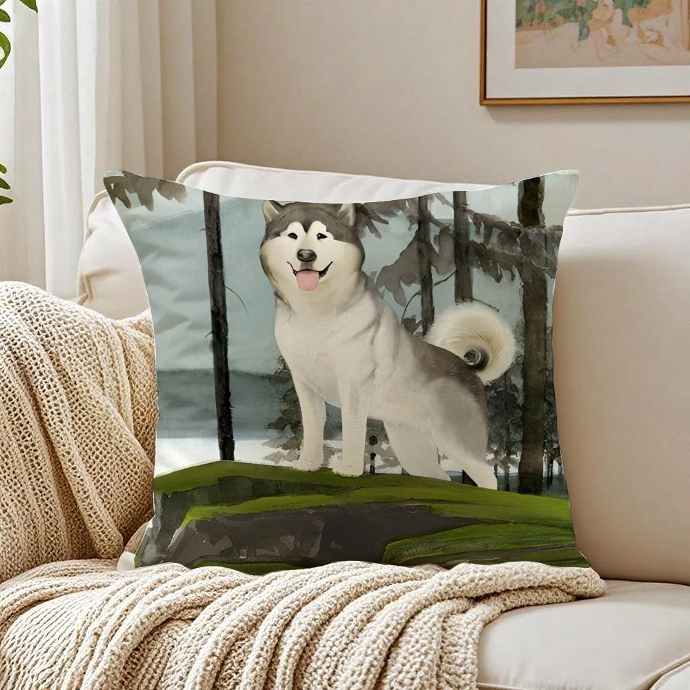 CUTE AAlaskan Malamutes Cushion Cover Pillowcase Antidustmite living Room Sofa Decor Cushion Room
