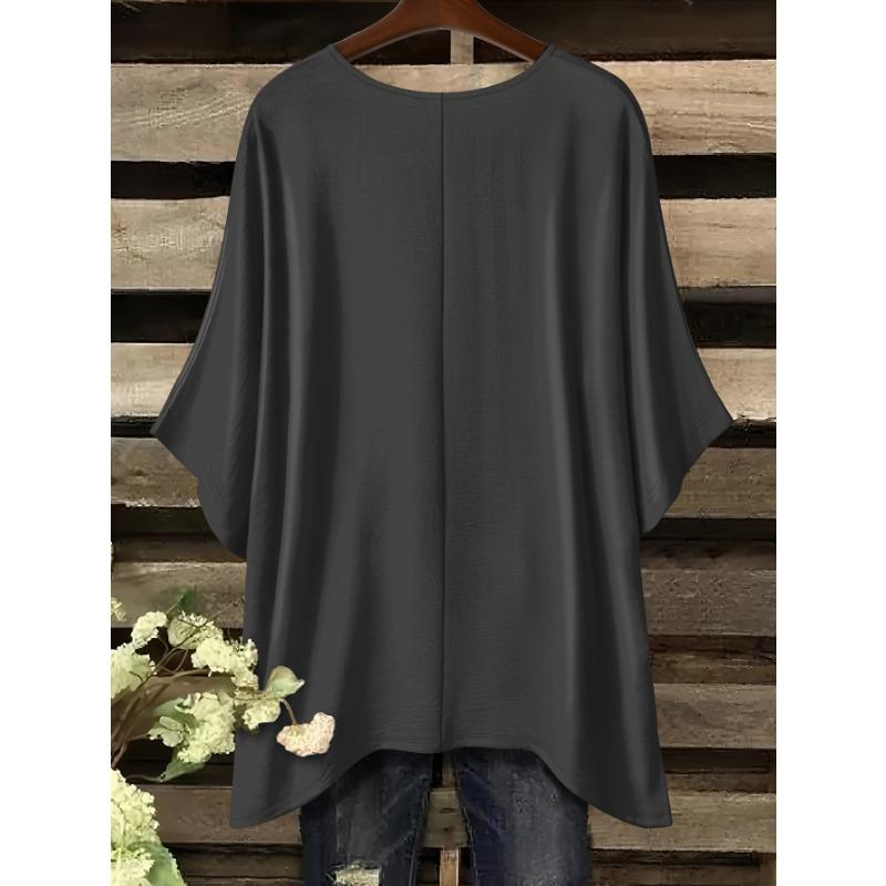 Summer new women's plus casual love string pattern printed bat sleeves round neck short-sleeved T-shirt, accessories not included