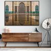 Retro Islamische Kalligraphie Allahu Akbar Kaaba Heiliger Ort Moschee Kunst Poster Leinwand Malerei Wand Druck Bilder Room Home Decor