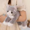 53CM Niedliche Simulierte Katze Puppe Plüschtier Stofftier Weiches Tier Plüsch weiß Grau Kätzchen Kissen Kinder Mädchen Geburtstagsgeschenk Haustierspielzeug Deko