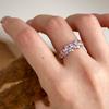 Explosive Purple Full Diamond Ring Female Medieval Old Money Style Exquisite Fashion Index Finger Ring Light Luxury Niche High-end Ring