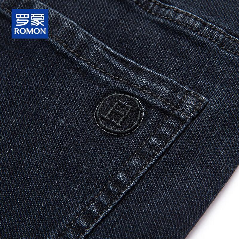 ROMON Men's Straight Fit Stretch Business Casual Jeans