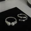 Elegant Women's Open Pearl Ring - Versatile Stackable Index Finger Jewelry