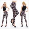 European & American Striped Plaid Print Slimming Nine-Point Plus Size Leggings