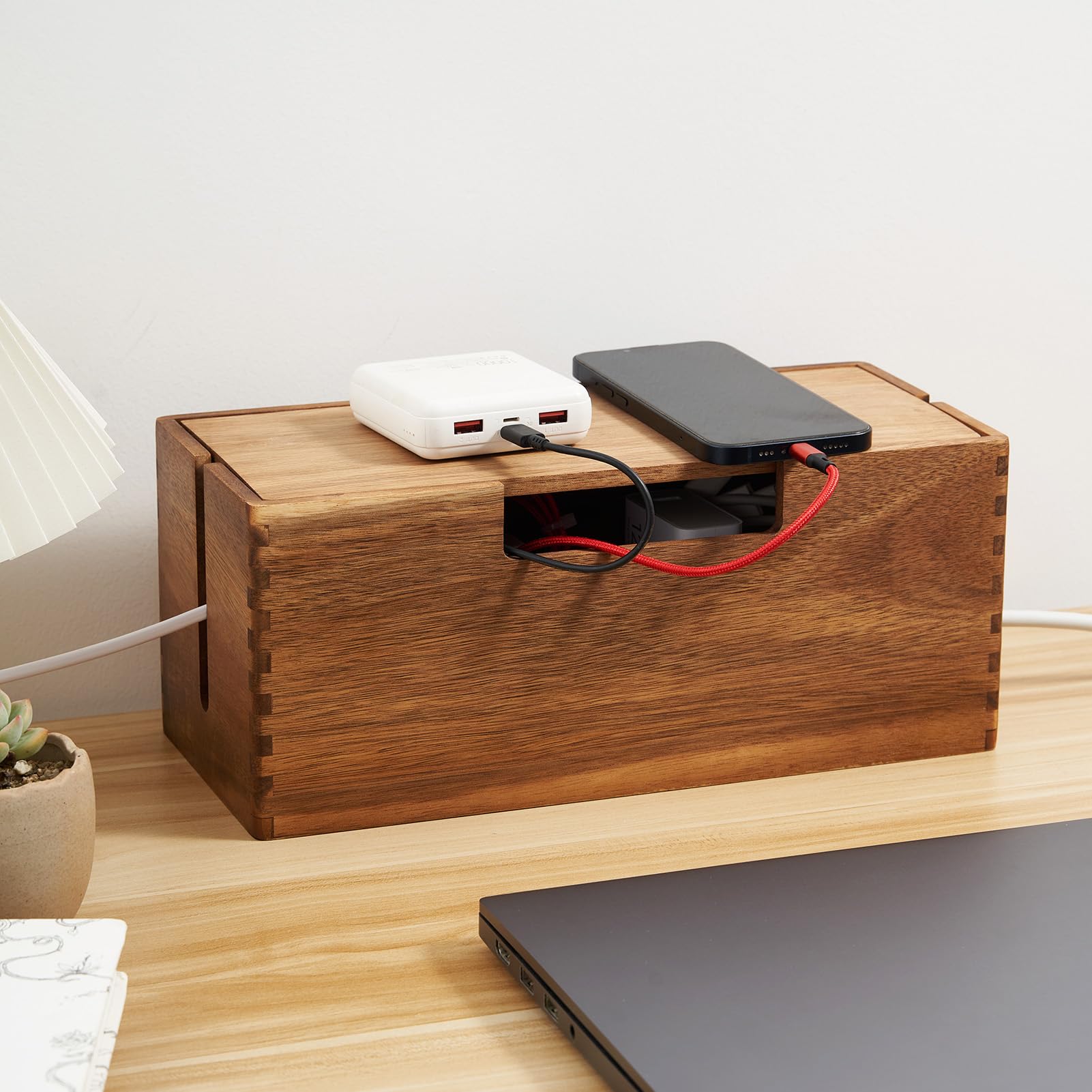

Cable power strip outlet cable cord made of acacia compatible with power box, box, box, management, storage, wood, brown, strips, wooden. коричневый
