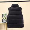 Unisex Black Puffer Vest With Hood Warm Cotton-Padded Sleeveless Jacket Winter Casual Wear