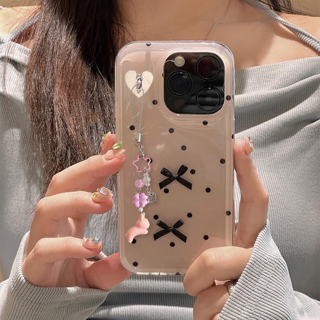 Lucky Clover Leaf Acrylic Phone Charm Pendant Cute Cartoon Design Cute Cartoon Phone Strap Accessory for Fashionistas