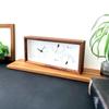KATOMOKU Thermo Clock Walnut km-152WA Wooden Clock with Thermometer and Hygrometer, Wall or Tabletop Use, 25.5 x 12.1 x 4.6 cm