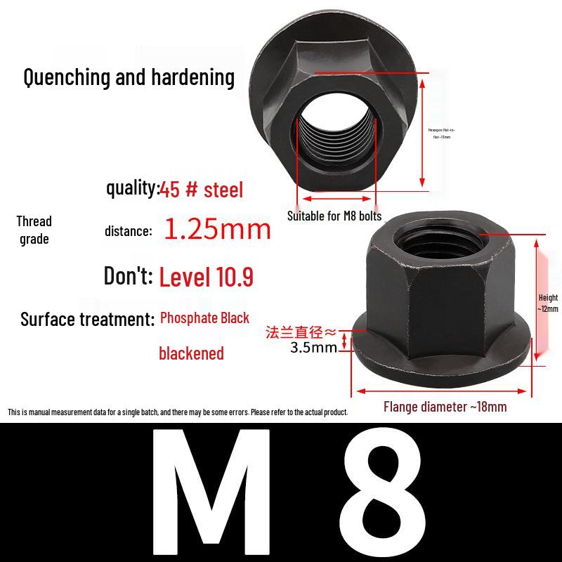 

Grade 10 Raised Flange Thickened Hex Nut with Washer, Sizes M6-M16