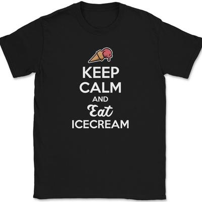 Keep Calm and Eat Ice Cream T-Shirt Lustiges Eiswaffel Süßigkeiten Essen Humor Geschenk T-Shirt